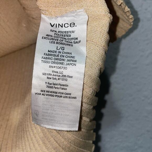 VINCE Ribbed Collared Polo Style Knit Fitted Cardigan Sweater Top L NWT - Picture 5 of 9